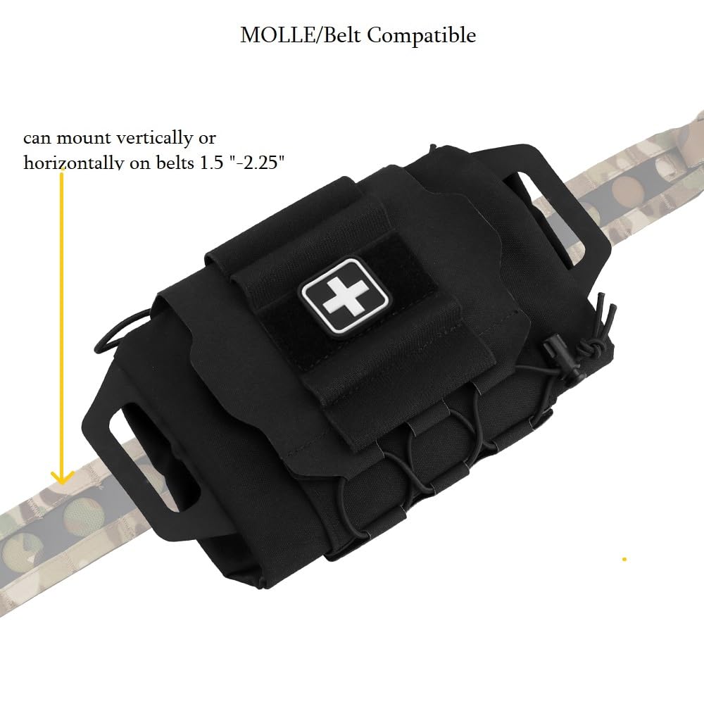 Pochette Tactique Militaire Molle Ceinture de Premiers Soins Rapide Pochette de Survie Système en Deux Parties Porte-médicaments en Rouleau Sac à poignée en hypalon
