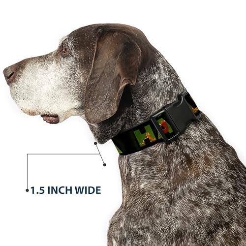 Buckle-Down Plastic Clip Collar - Hakuna Matata Black/Lion King Scenes - 1' Wide - Fits 11-17' Neck - Medium