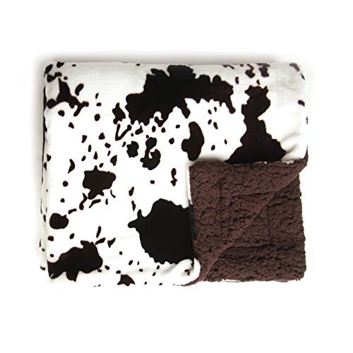 Image of Tadpoles Double Layer Baby Blanket - Sherpa Cowhide Print | 30" x 40" | 100% Super Soft Plush Polyester Microfiber | Ideal as a Swaddle Blanket, Stroller Cover, Crib Blanket, Baby Shower & More