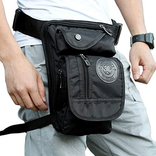 Miniatura 6 de Hebetag Riñonera de nailon para senderismo, para hombres y mujeres, táctica, motocicleta, ciclismo, equitación, viajes, deportes al aire libre,