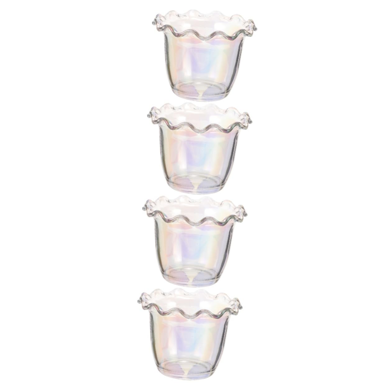 SOLUSTRE 4 Stück Spitzen-dessertschale Schüssel Obst Container Essgeschirr Korb Pasta Schalen Mischen Kaffeetassen Sichter Platte Fruchtbecher Puddingbecher Vorspeisenbecher Eisbecher Glas