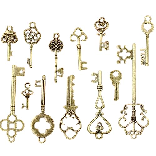 U-M 13 Piezas Antiguo Aspecto Antiguo Llaves de Bronce Vintage DIY Colgante encantos de Metal...