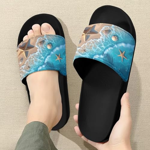 Image of Footwear for Mens Open Toe Athletic Sandals Anti-Slip Sole Slide Sandals Pillow House Flat Shoes Comfortable Slip On Slippers for Indoor & Outdoor