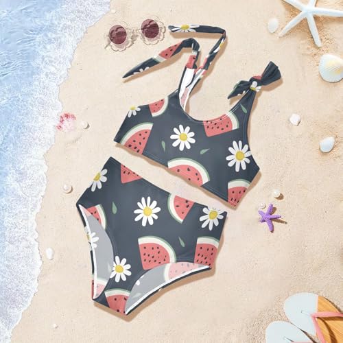 Girls' Bikini Set, Little Watermelon Little Daisy Kids Swimsuit 2 Pcs Beach Bathing Suit4