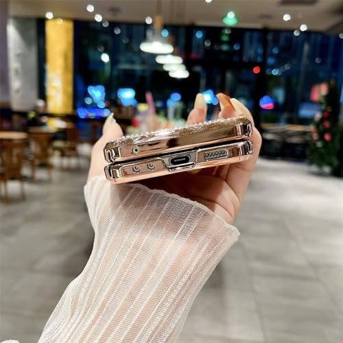 Coque luxe Galaxy Z Flip 5 paillettes et charnière chic