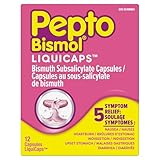 Pepto Bismol Liquicaps, Upset Stomach Relief, Diarrhea Relief, Heartburn, Nausea, Indigestion, Upset Stomach, 12 Count