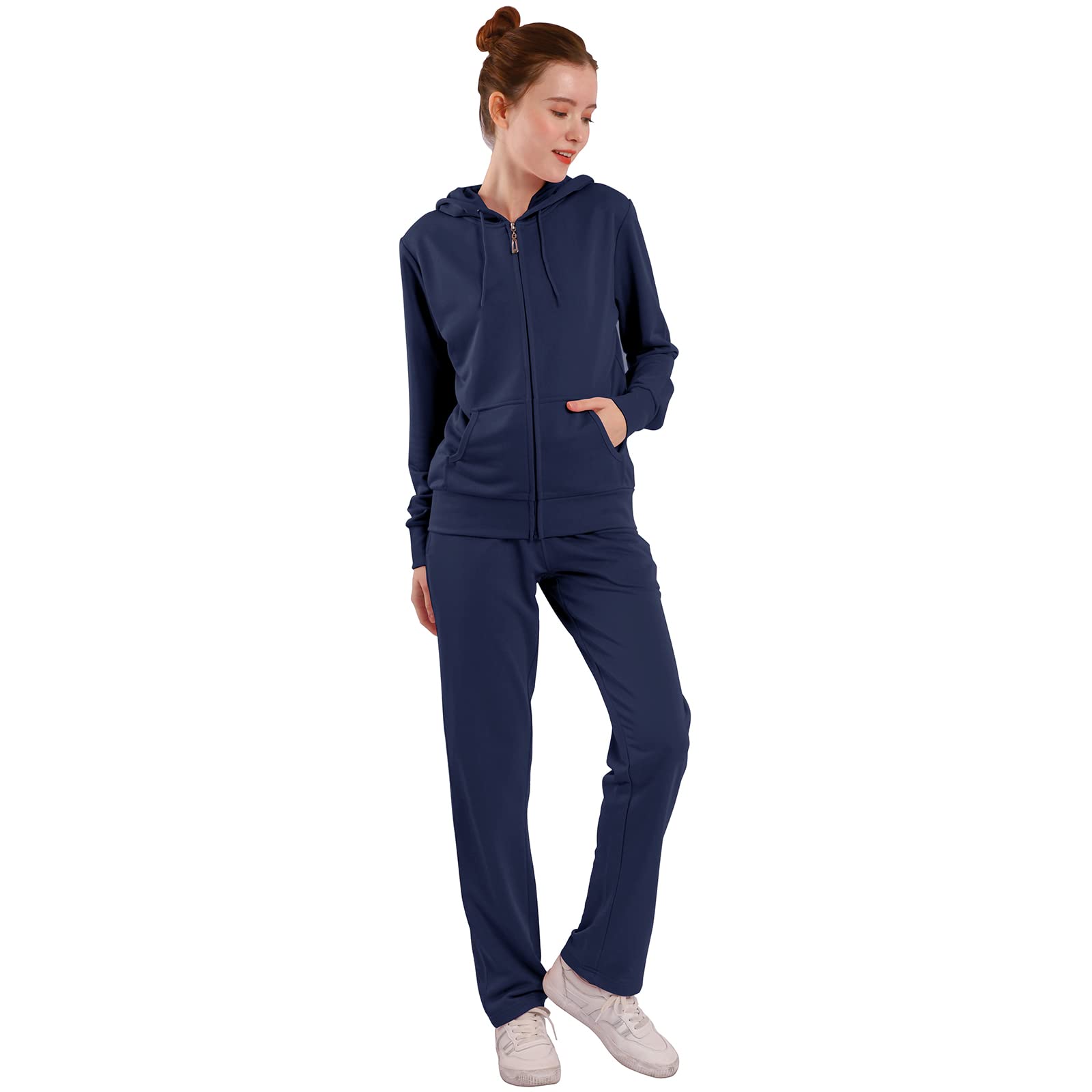 Yasumond Womens Two Piece Outfits Sweatsuit Set Jogging Track Suits Zipper Hoodies Sweatpants