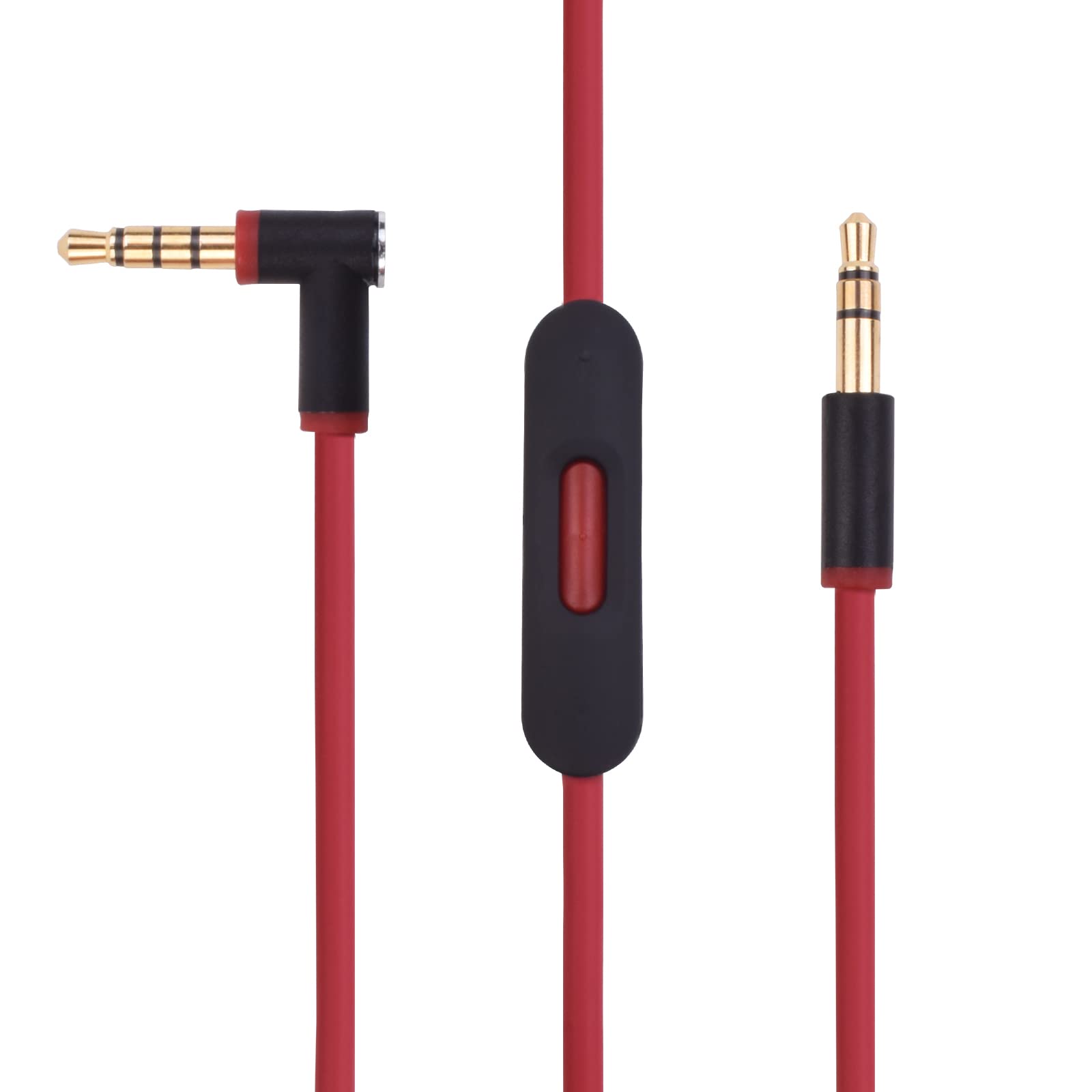 Sqrgreat Mixr Replacement 3.5mm Audio Cable with Inline Mic and Volume Control for Beats by Dre Headphone Solo Studio Pro Detox Wireless Mixr Executive Pill HD Sound Quality (Red)