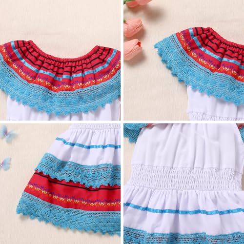 IMEKIS Baby Girl Mexican Fiesta 1st Birthday Outfit Romper Dress with Flower Headband Summer Cake Smash Photo Shoot4