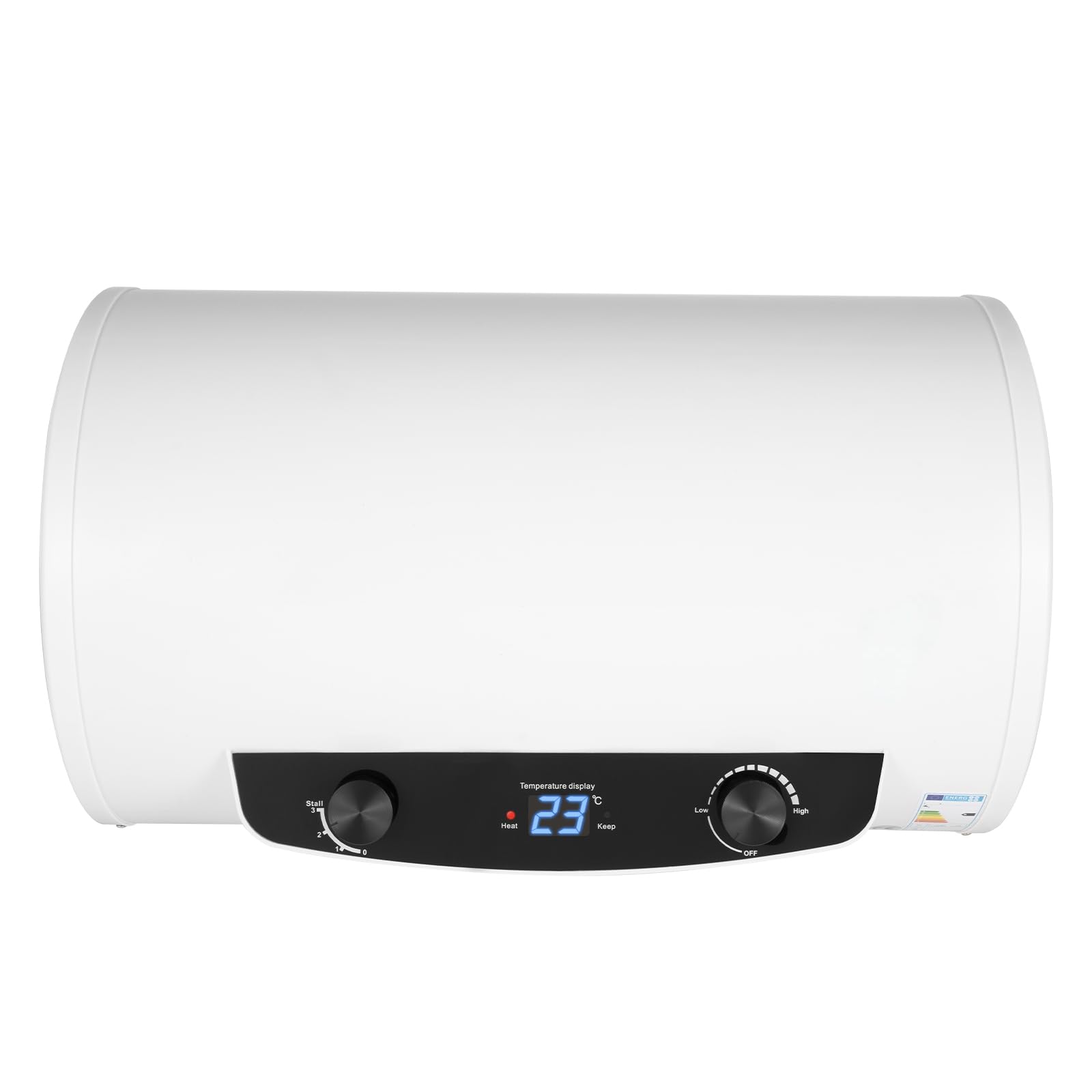 Scaldabagno istantaneo elettrico orizzontale 35L - 2000W con rubinetto, doccietta, display digitale, palloncino d'acqua calda da parete per bagno, cucina, appartamento