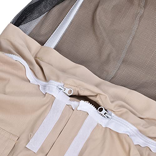 Fato de Apicultura Respirável Ultrafino Com Chapéu de Véu Removível, Design de Bolso Frontal, Tamanh