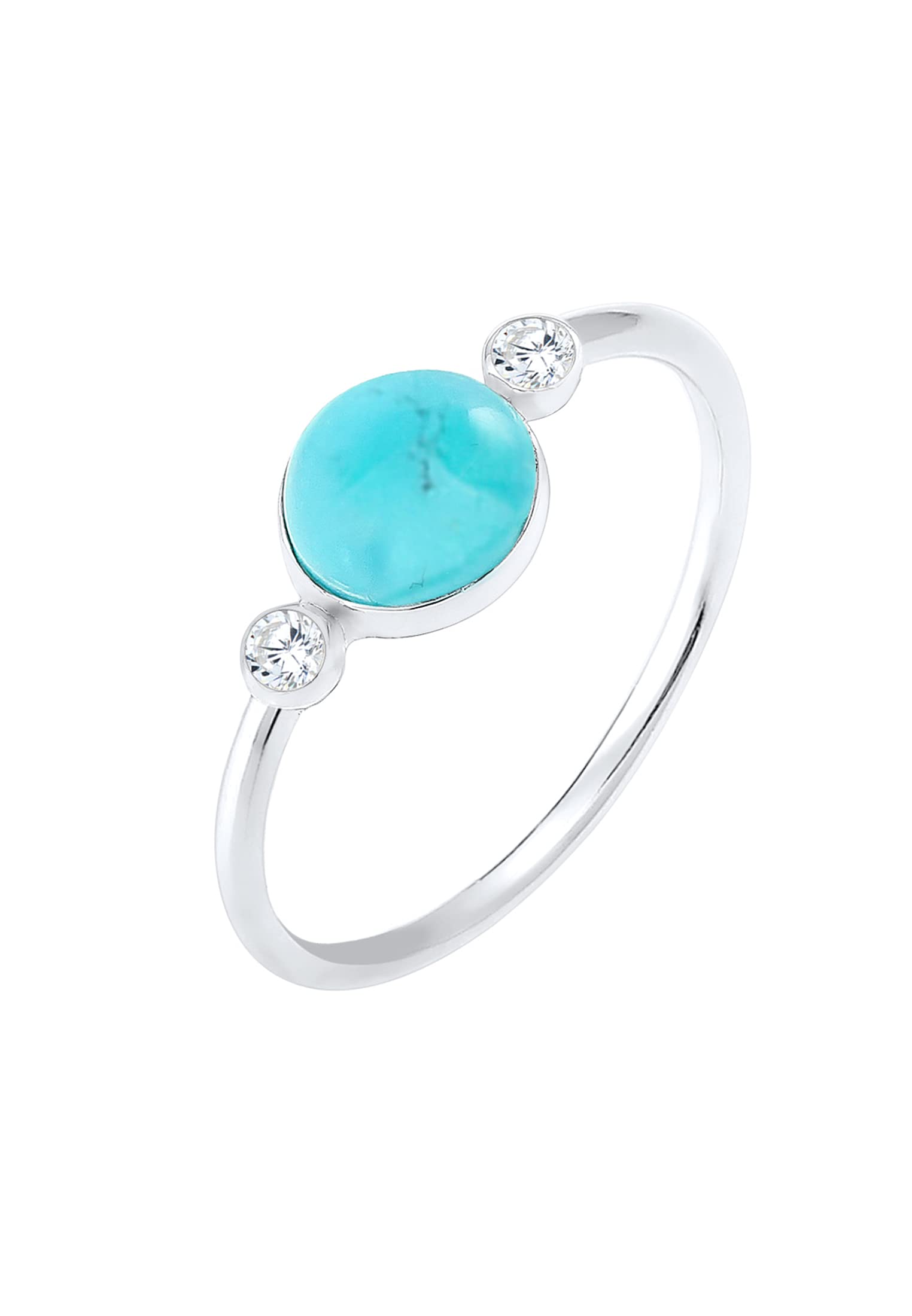 Elli Women 925 Silver Silver Round Iolite Solitaire Anniversary Ring