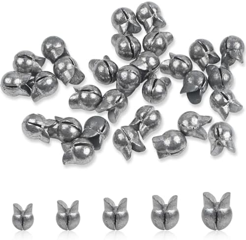 Fishing Weights 100pcs Lead Split Shot Fishing Sinkers Clip on Removable Fishing Line Weight Round Egg Sinker Bass Fishing Freshwater
