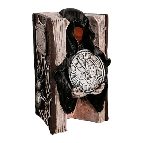 Statue squelette effrayante figurine de livre de lecture - 2