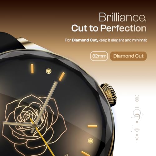 Image of Fire-Boltt Phoenix Aura Women Smart Watch with 1.26 inch Diamond-Cut HD Display, Rotating Crown, Wireless Charging, Bluetooth Calling, Voice Assistant, 120+ Sports Modes - Carbon Black