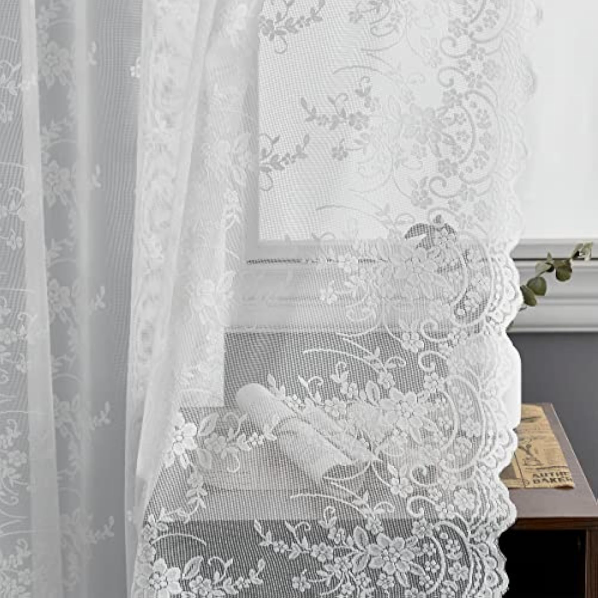 Polyester Short Curtains for Kitchen, Privacy Cabinet Light-filtering