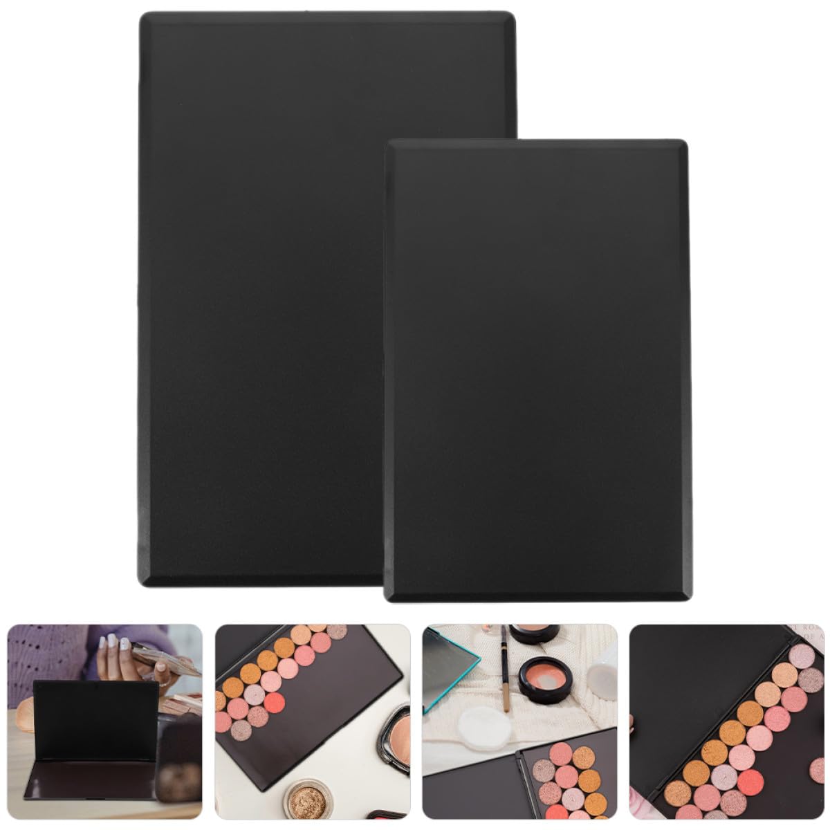 Paletas de Sombras de Ojos Magnéticas 2 Piezas Tamaños 23X15 CM y 15X10 CM Reutilizables Portátiles para Mujeres Organizadoras de Maquillaje para Viaje