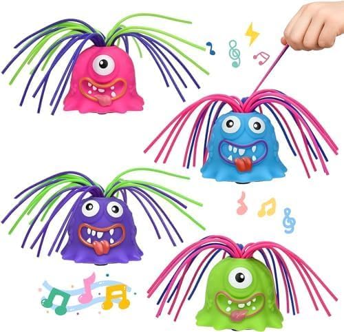 ORCHID M® 4PCS Party Favors For Kids ,Stress Relief Screaming Monster Pull Its Hair Toys, Educational Stress Relief Toys, Sensory Toys Birthday Gift Party Favors for Kids