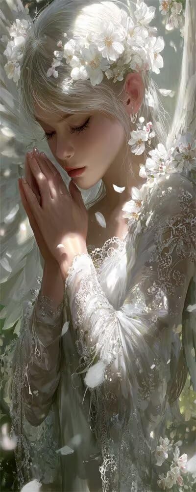 Diamond Art Painting Kits for Adults 40x80cm, 5D Large Diamond Painting Angel Full Round Drill Gem Art Princess Crystal Cross Stitch Arts Crafts Paint by Numbers for Home Wall Decor Gifts -LR1081