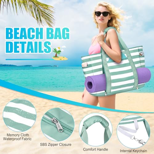 Image of Extra Large Beach Bags for Women Waterproof Sandproof Beach Tote Bag