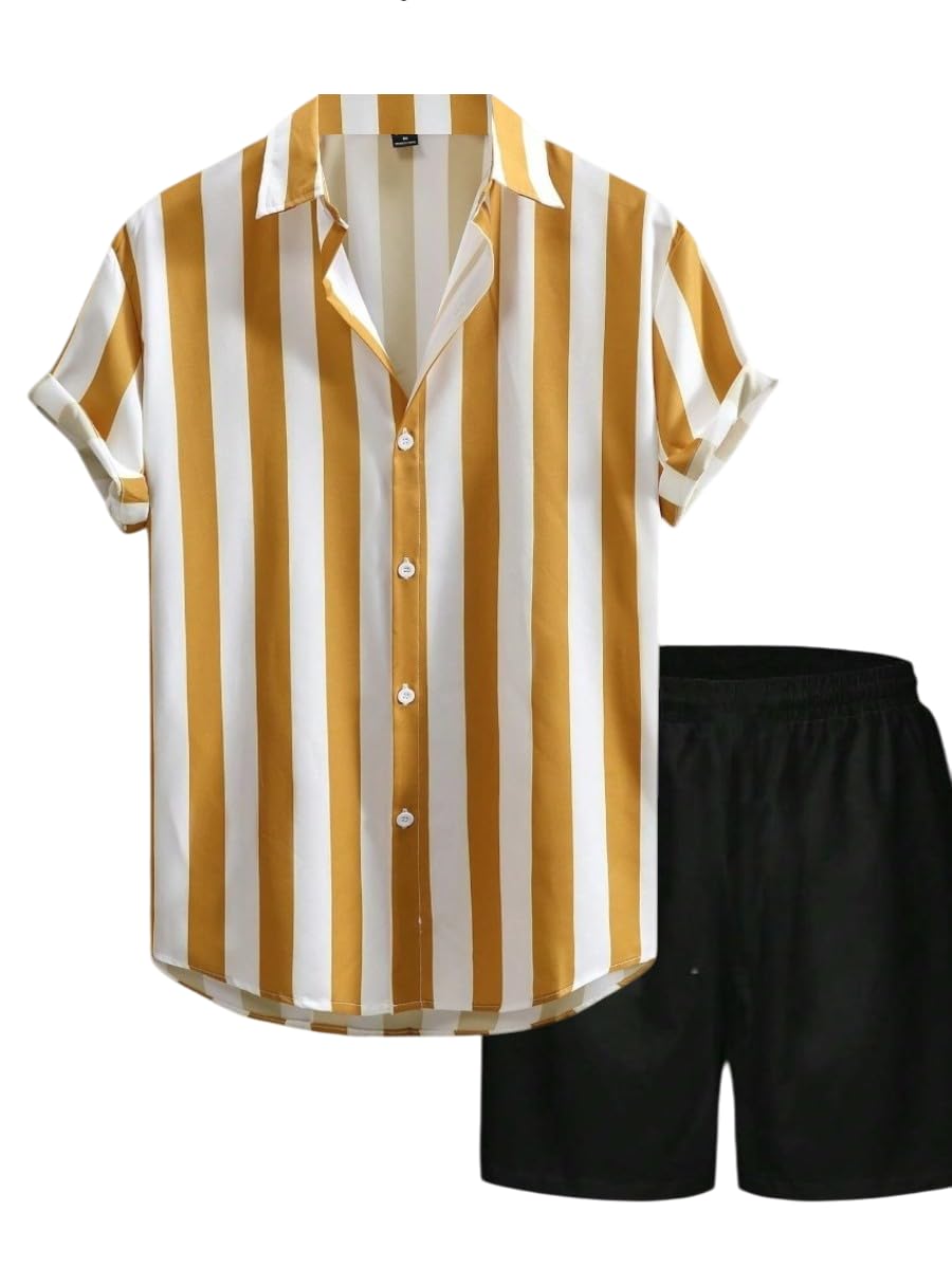 Co Ord Set for Men | Trendy Night Dress for Boys | T-Shirt and Shorts Combo for Lounge | Stylish Summer and Travel Wear |Men's Matching Two-Piece for Vacation-image-44