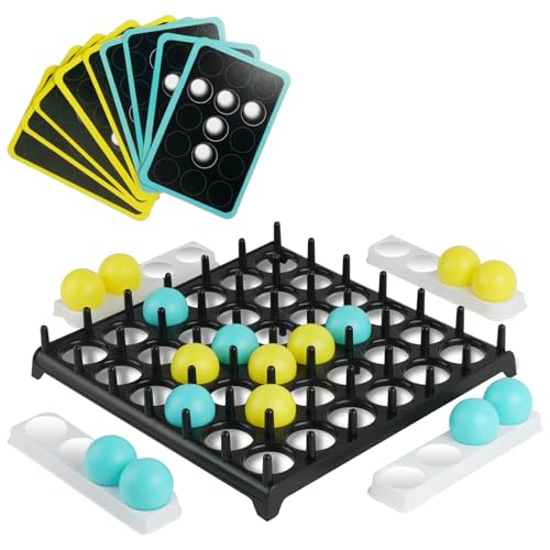 OSDUE Bounce Off Party Game, Bouncing Ball Tischspiel, Bounce Off Game Desktop, Hüpfbal Brettspiele mit 16 Bällen, 9 Herausforderungskarten, Desktop Bouncing Toy für Kinder, Familie und Party
