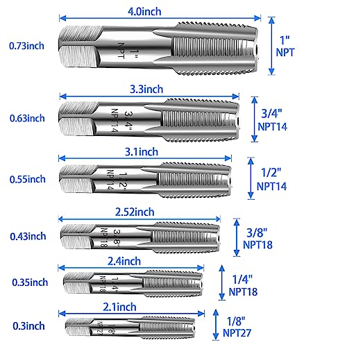 6-Piece NPT Pipe Tap Set, 1