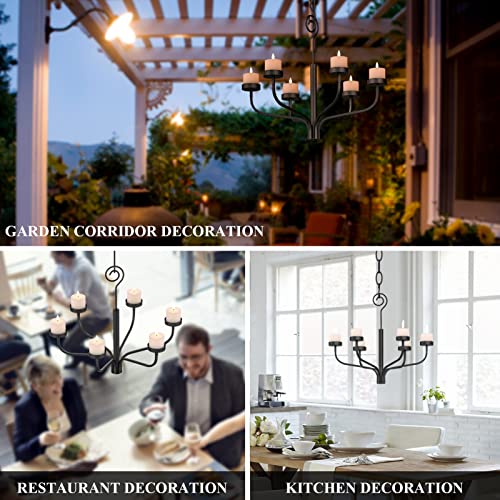 Smtyle 5841507435 Black Outdoor Halloween Candle Chandelier thumb #3