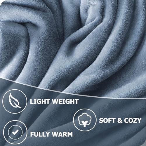 Image of HOMEKART Premium Flannel Fleece Blanket for Single Bed, Super Soft Plush Lightweight All Season Blanket, Solid Cozy Bed Throw for Bedroom, Sofa, Couch, Travel & Camping, 152 x 228 cm (Aqua)