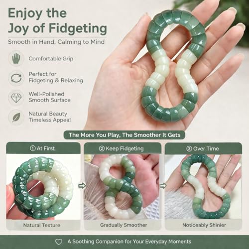 Image of Anxiety Relief Fidget Bracelet, Natural Bodhi Seed Healing Jewelry for Stress, Sensory Beaded Stretch Bracelet, Spiritual Protection Gifts for Women Men Adults