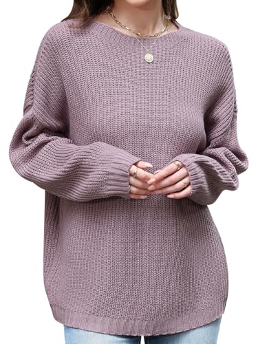 Sweaters for Women Oversized Sweater Dress Fall Fashion School Outfits 2025 Plus Size Clothes Womens Tops Blouses Dressy Casual Sweatshirts Trendy Holiday Winter Ladies Clothing Pink 2XL2