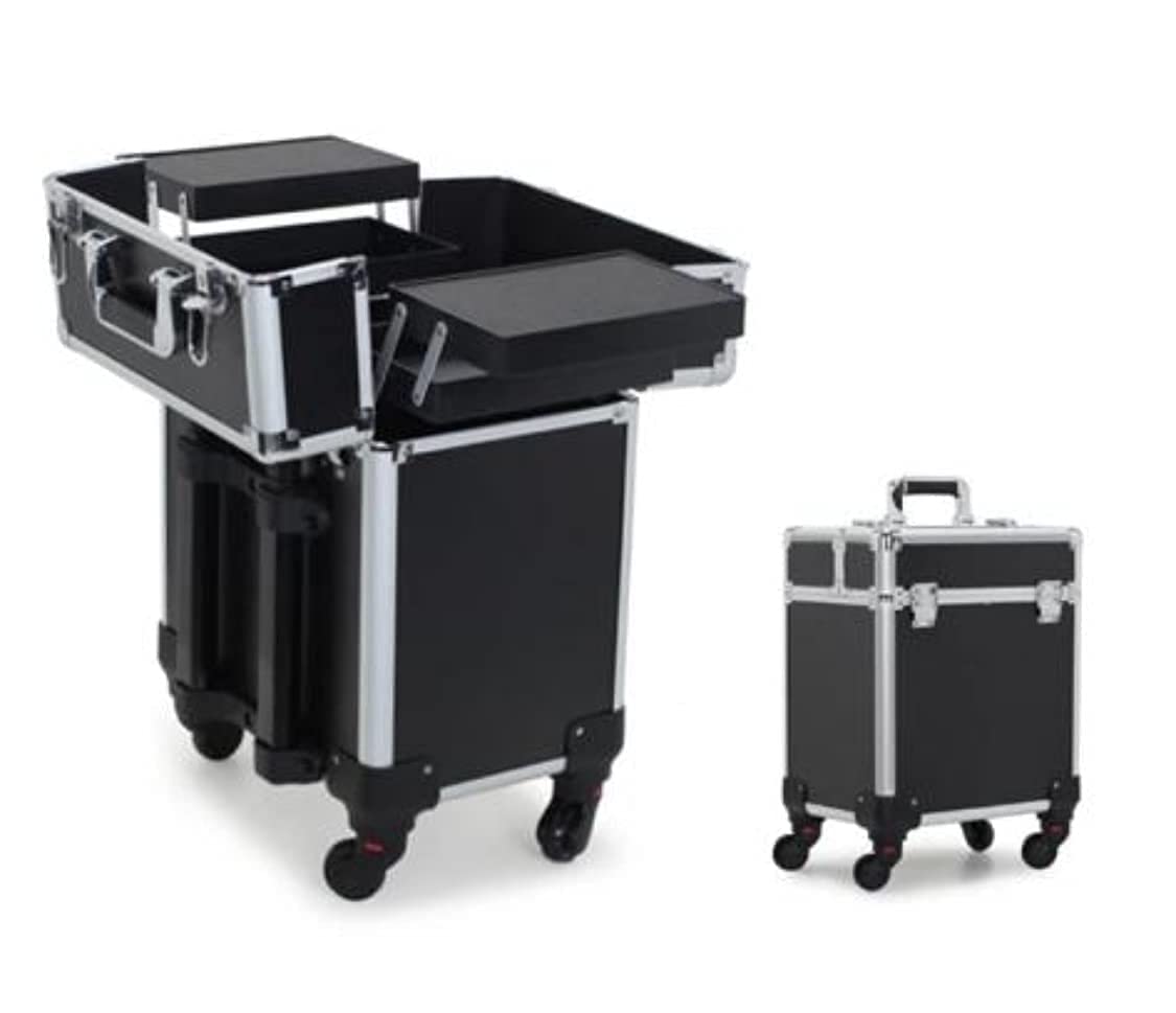 Adson Professional Beauty Makeup Cosmetic Aluminium Vanity Trolley (Black) 4
