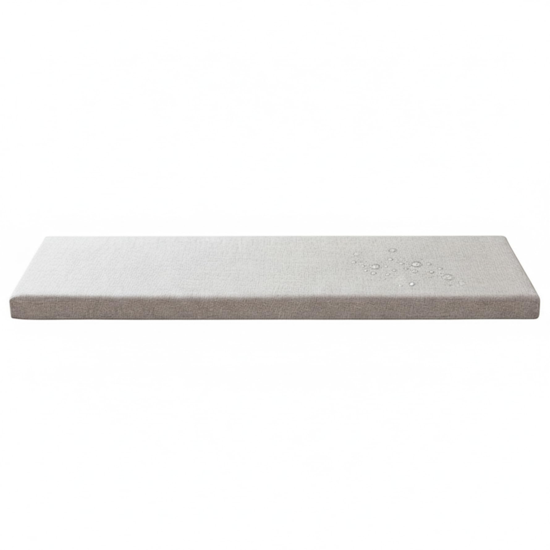 Coussin de banc d'extérieur blanc 39 x 14 pouces imperméable avec mousse et attaches