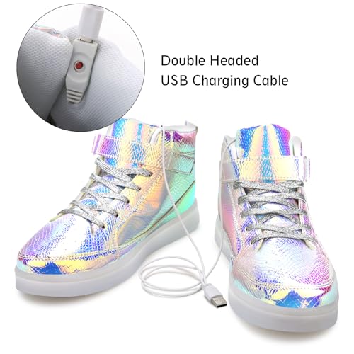 Image of Light Up Shoes Men Women LED Shoes USB Charging Adult High Top LED Sneakers Glow in The Dark Footwear for Dancing Party Festivals Festivals