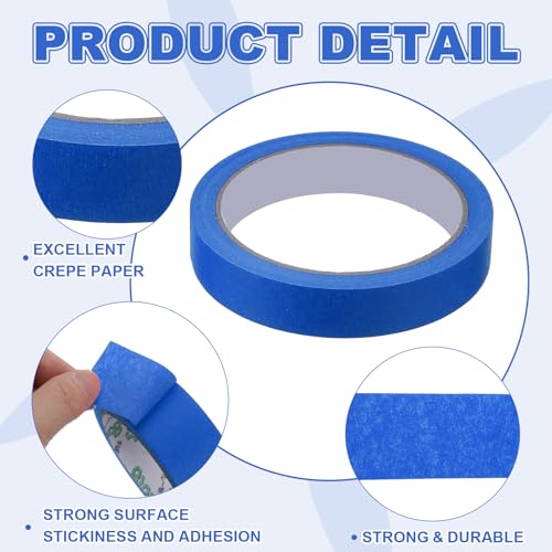 Image of MECCANIXITY Masking Tape 0.7 Inch x 21 Yard Painter's Tape Blue Paint Tapes for DIY Crafts Arts Drawing Decoration Labeling Car Painting Artist Teachers, Pack of 6