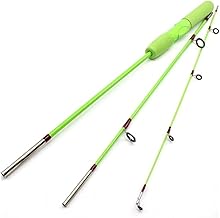 Caña de pescar para niños, varillas de color de 1,5 m, 3 secciones, caña de pescar, señuelo, peso de 5 a 15 g para niños, combo de pesca (color: verde claro, tamaño: 1,5 m)