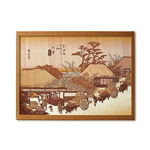 KINOWA Ukiyoe Art Kit Kiharie The Running Well Teahouse at Otsu by Hiroshige Made in Japan