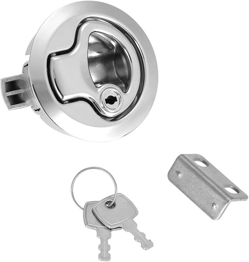 2 Inch Boat Door Latches Locking/Rv Lock Hatch Latch Lock with Key for Boat Room Cabinet Cam