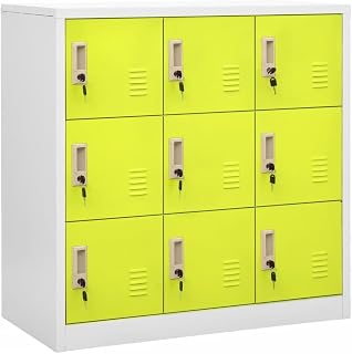 Lauuoeriau Home & Garden,Muebles - Armario de acero gris claro y verde, 90 x 45 x 92,5 cm