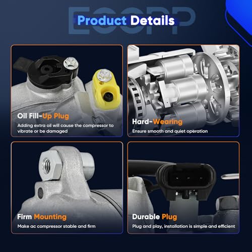 Image of ECCPP A /C Compressor with Clutch Fit for BMW X1 2.0L 2012-2015 | Fit for BMW Z4 2.0L 2012-2016 Fast Cooling AC Compressor