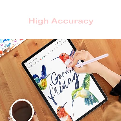Image of Lavender Galaxy Tab S9 FE S Pen for Samsung Galaxy Tab S9 FE Stylus Pen Replacement 4,096 Pressure Levels WithoutBluetooth+Free 5 Tips