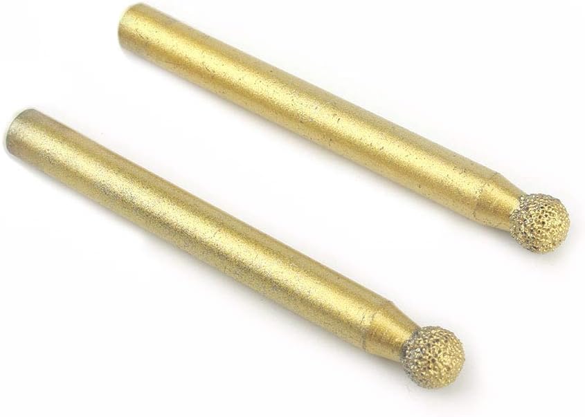 6Pcs 1/4" Shank Gold Brazed Diamond Router Finger Bit Set for Marble and Granite Edge Profiling/Cutting