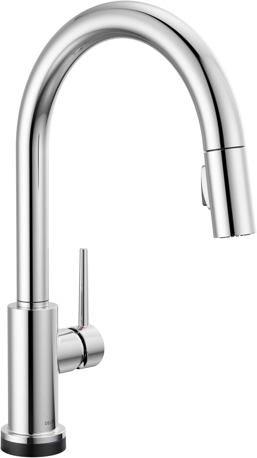Delta Faucet Trinsic VoiceIQ Touch Kitchen Faucet with Touchless Technology, Chrome Kitchen Faucet, Smart Faucet, Alexa and Google Assistant Voice Activated, Chrome 9159TLV-DST