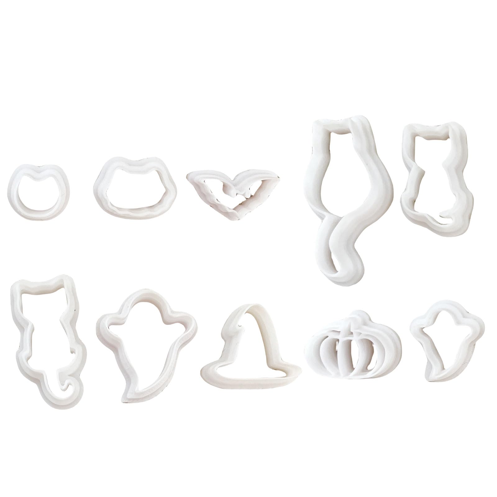 Kalttoy 10 Pieces Halloween Series Clay Earrings Cutter Pumpkins Clay Cutter Pottery Tool Cutting Molds for Making Earrings