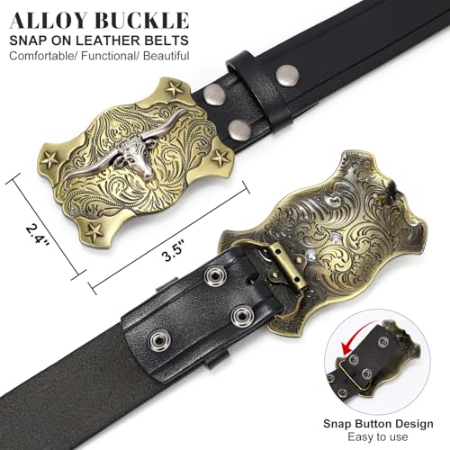 Men's Western Genuine Leather Belt – Classic Cowboy Style for Jeans, Unisex Design, Ideal Christmas Gift4