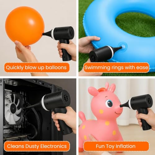 Image of kitchen gizmo Portable 3-in-1 Car Vaccum Cleaner with Blower, USB Rechargeable, Black, Wireless Handheld Mini Design, Strong Suction, Washable HEPA Filter for Car, Home, Travel (Multi)