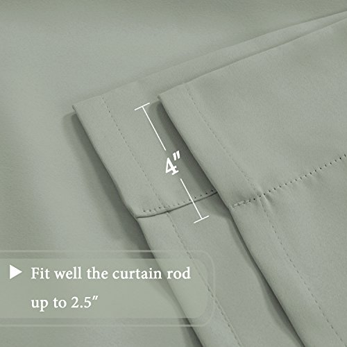 H.versailtex Solid Blackout Curtain Energy Efficient Tie Up Shades Rod Pocket Panel For Kitchen (Light Sage, 42W X 63L, Set Of 2 Panels) #TOP5