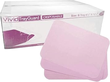 Dental Tray Covers Paper - Size B Tray 8.5"x12.25" Premium Tray Paper Also Great for Beauty Tray, Pack of 1000, by Vivid Pink