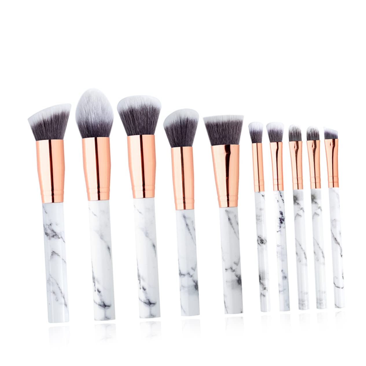 DOITOOL 30stücke Teiliges Set Tragbare Kosmetikpinsel Mit Marmor-design Für Flüssige Und Pudrige Make-up-anwendungen Inklusive Aufbewahrungsetui Für Unterwegs