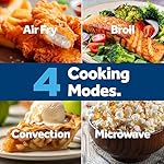 GE GCST10A1WSS 4-in-1 Microwave Oven, 1,050 Watts Air Fryer, Broiler & Convection Mode, Child-Lock Technology, Kitchen Essentials for The Countertop or Dorm Room, 1.0 Cu. Ft, Stainless Steel - Image 4